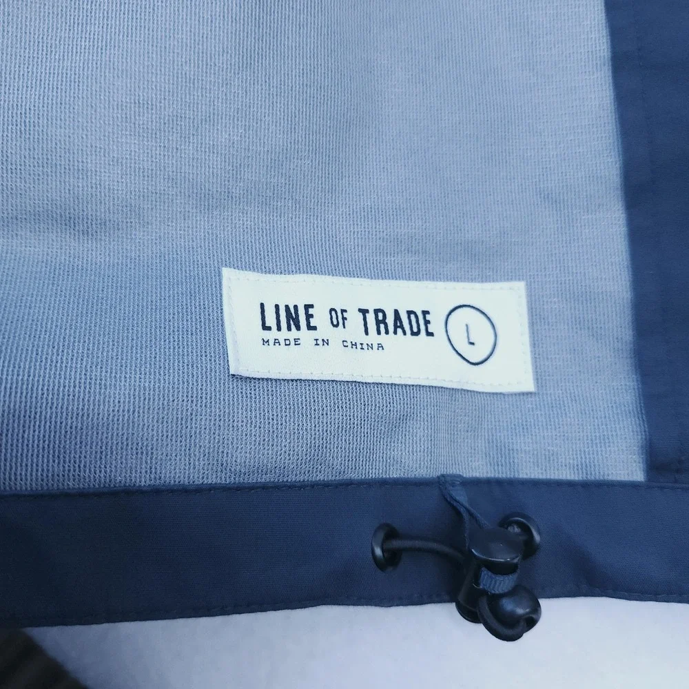 Line of Trade Rain Jacket Navy Blue Mens L Hooded Windbreaker Gorpcore Utility